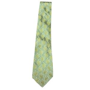 Salvatore Ferragamo Green Palm Leaf Silk Tie – Made in Italy